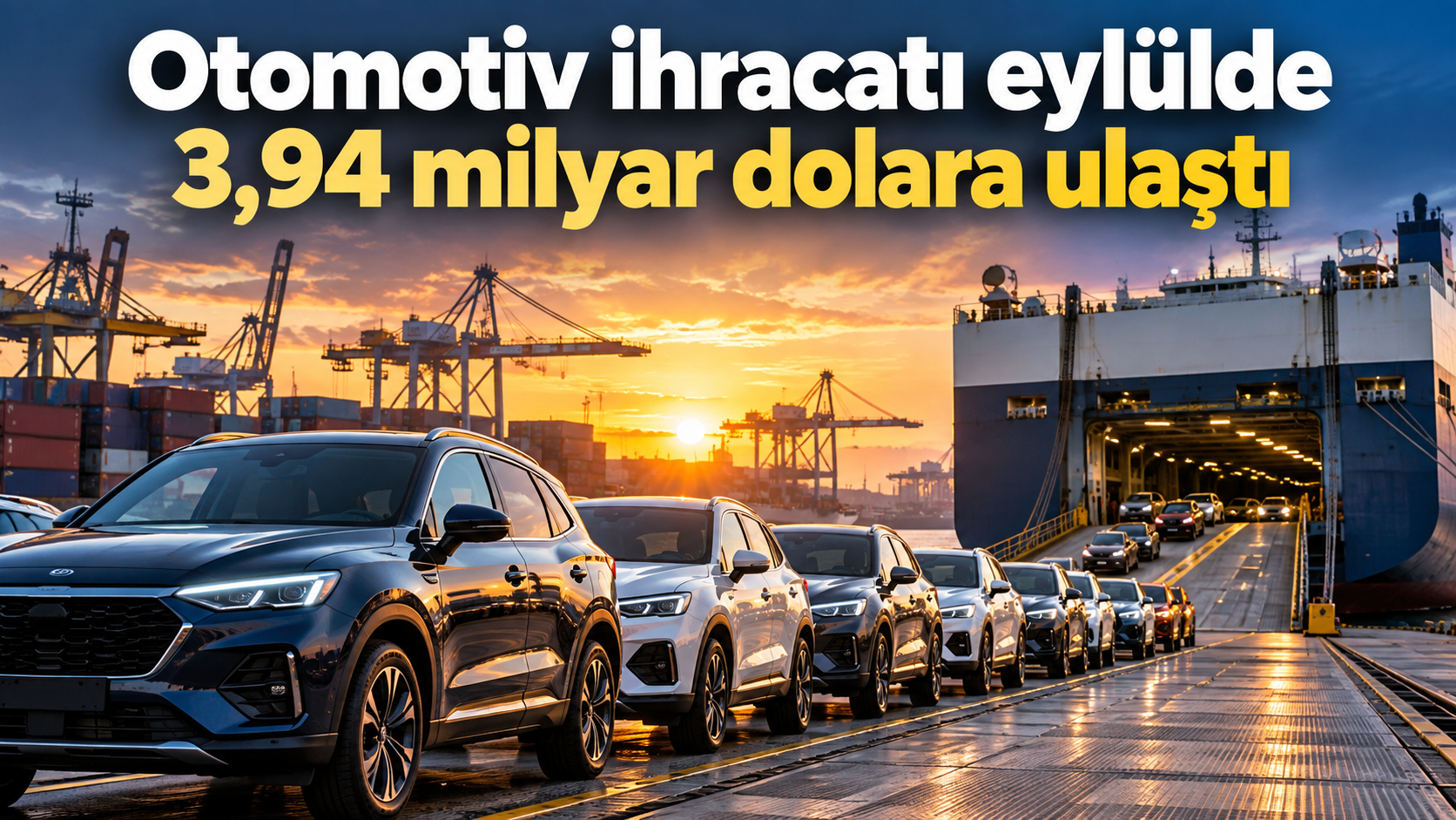 Otomotiv ihracatı eylülde 3,94 milyar dolara ulaştı